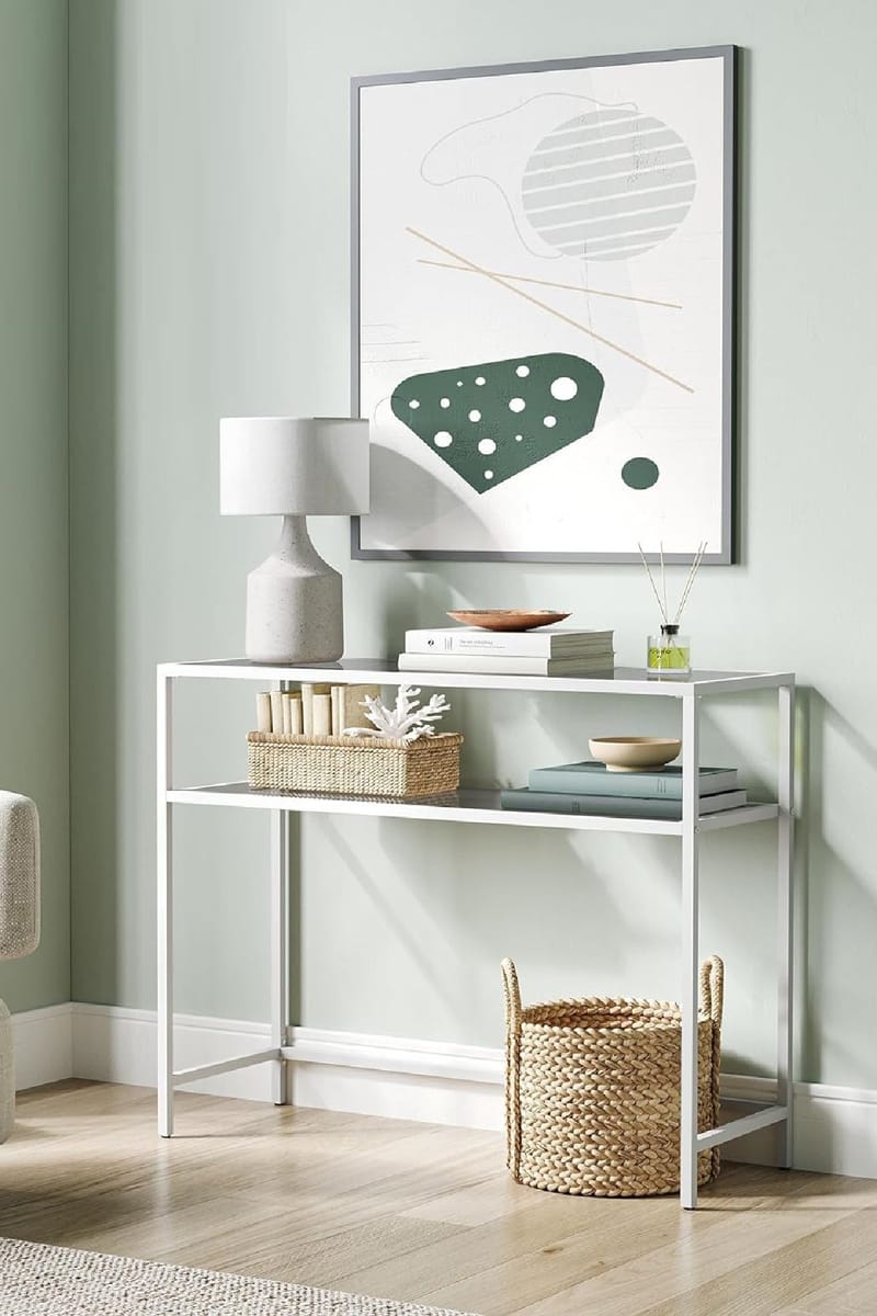 Rovena Kommode 90 cm - Hvit og transparent - Møbler - Bord - Avlastningsbord - Gangbord