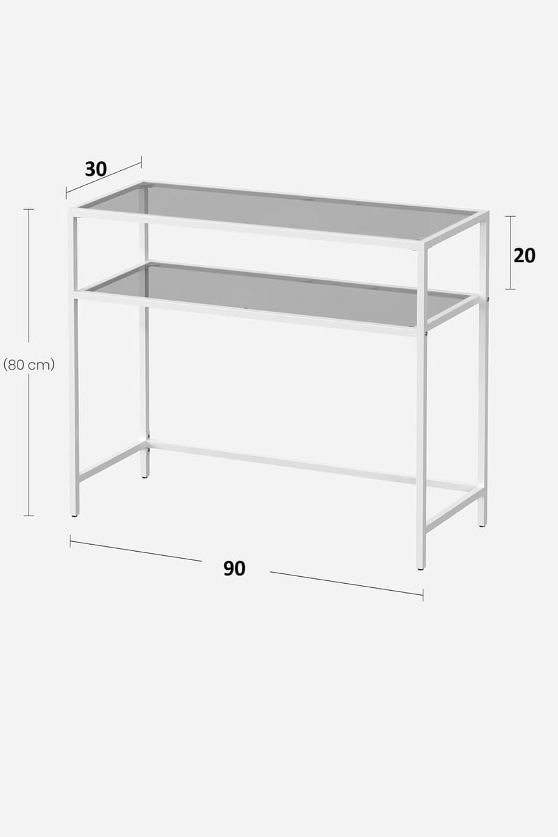 Rovena Kommode 90 cm - Hvit og transparent - Møbler - Bord - Avlastningsbord - Gangbord
