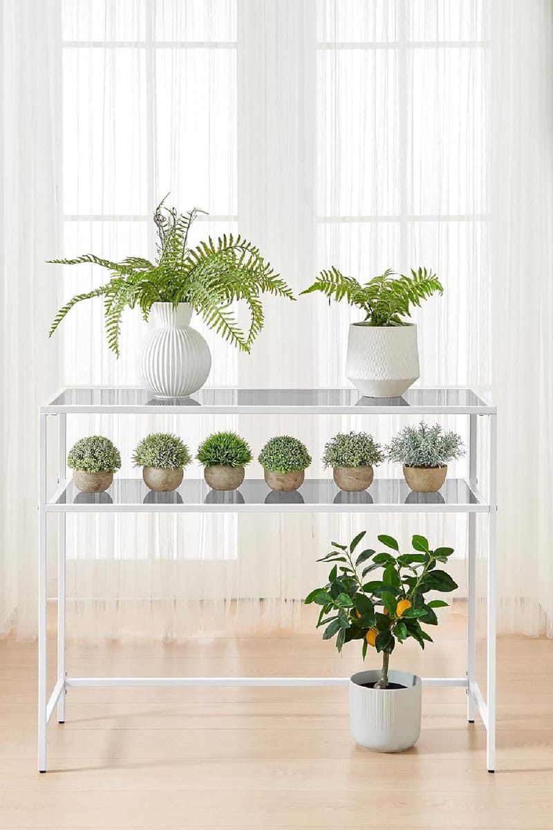 Rovena Kommode 90 cm - Hvit og transparent - Møbler - Bord - Avlastningsbord - Gangbord