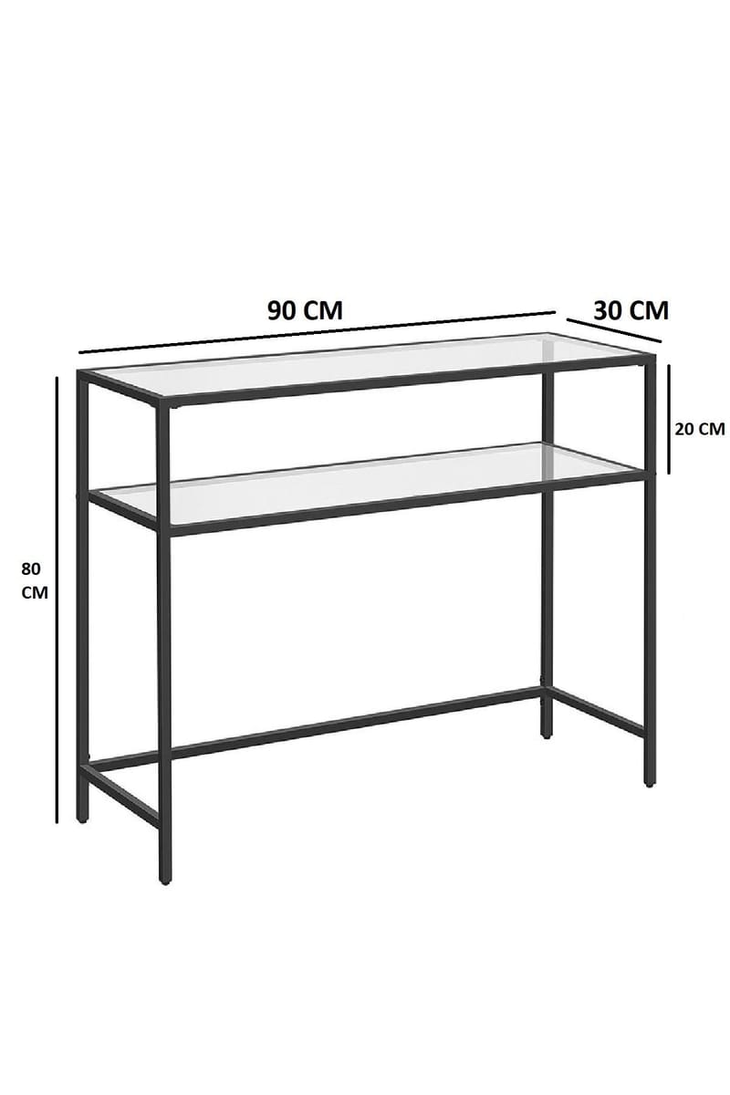 Rovena Kommode 90 cm - Svart og transparent - Møbler - Bord - Avlastningsbord - Gangbord