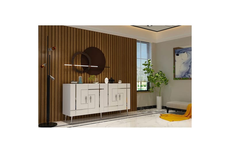 Safiya Konsollbord 150 cm - Hvit/Sølv - Møbler - Bord - Avlastningsbord - Gangbord