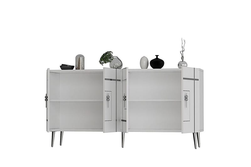 Safiya Konsollbord 150 cm - Hvit/Sølv - Møbler - Bord - Avlastningsbord - Gangbord