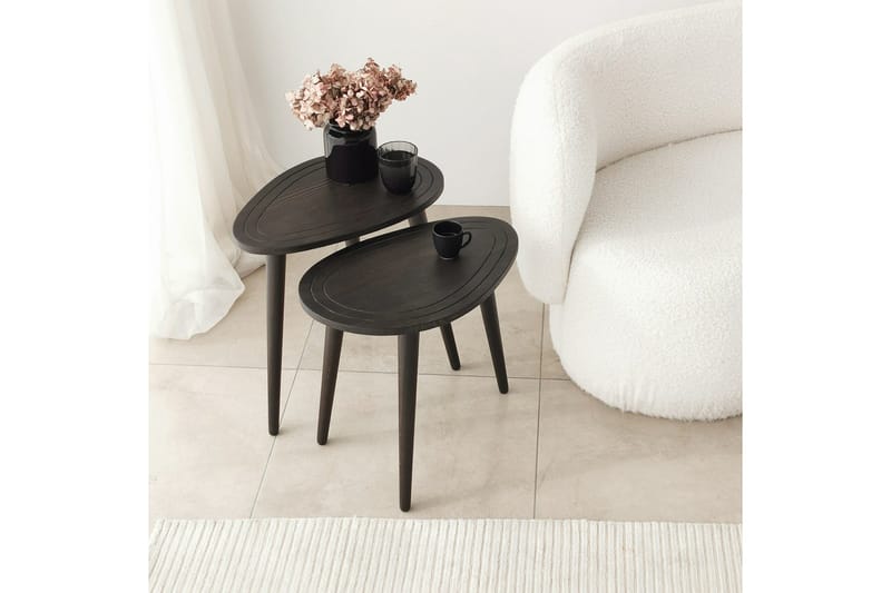 Saldus Settbord - Antrasitt - Møbler - Bord - Avlastningsbord - Settbord