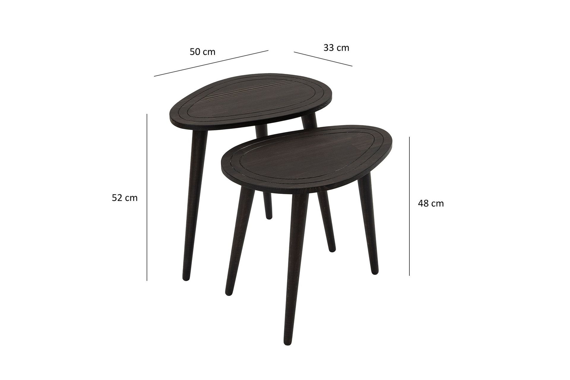Saldus Settbord - Antrasitt - Møbler - Bord - Avlastningsbord - Settbord