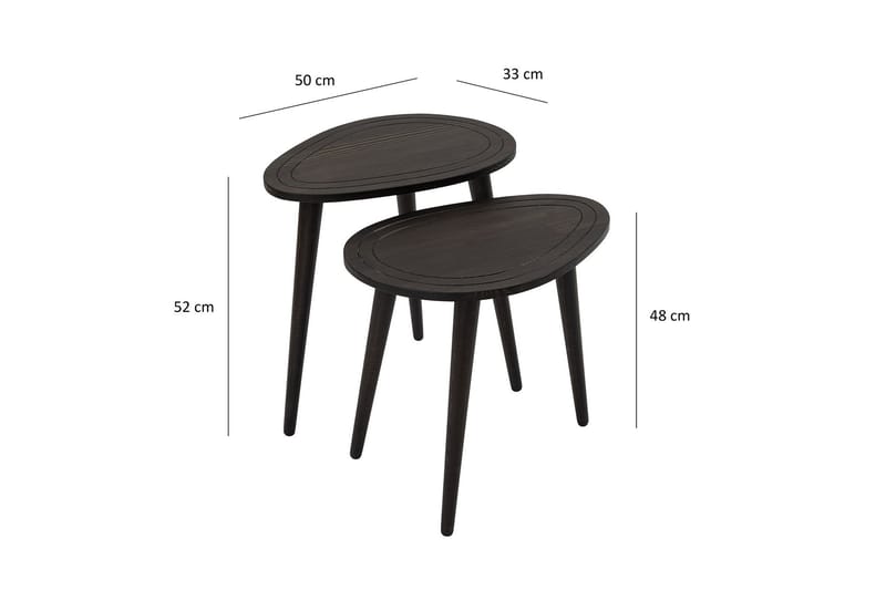 Saldus Settbord - Antrasitt - Møbler - Bord - Avlastningsbord - Settbord
