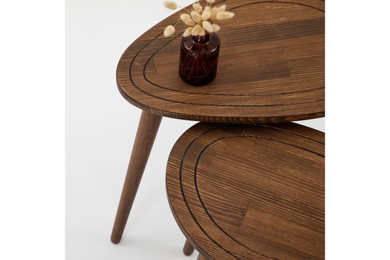 Saldus Settbord - Valnøtt - Møbler - Bord - Avlastningsbord - Settbord