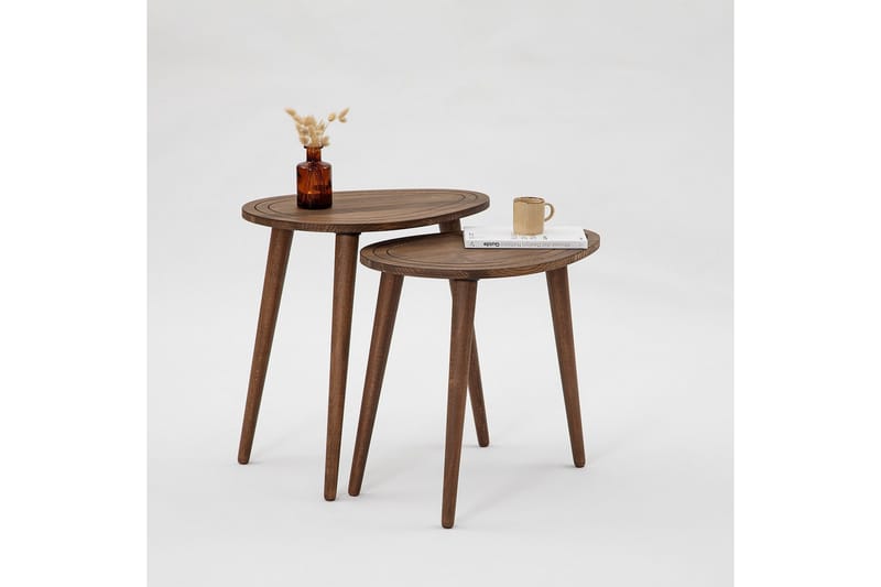 Saldus Settbord - Valnøtt - Møbler - Bord - Avlastningsbord - Settbord