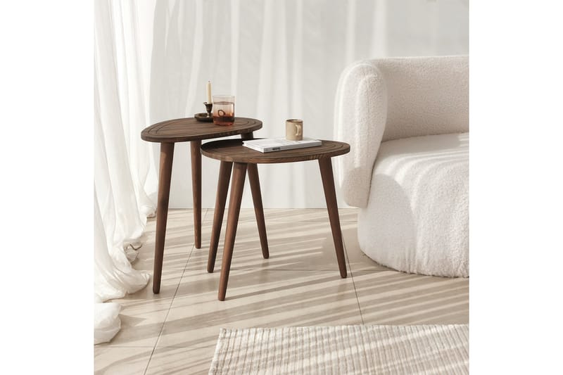 Saldus Settbord - Valnøtt - Møbler - Bord - Avlastningsbord - Settbord