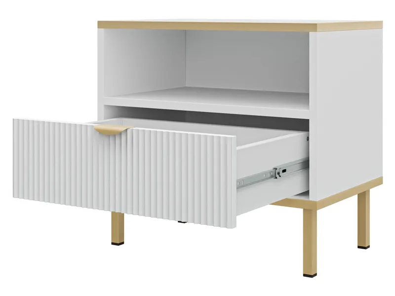 Salmor Nattbord 50 cm - Hvit - Møbler - Bord - Avlastningsbord - Sengebord & nattbord