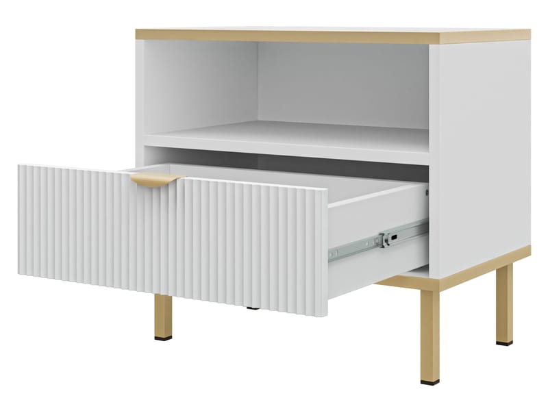 Salmor Nattbord 50 cm - Hvit - Møbler - Bord - Avlastningsbord - Sengebord & nattbord