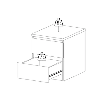 Salomns Nattbord med 2 skuffer 40x50x50 cm - Møbler - Bord - Avlastningsbord - Sengebord & nattbord