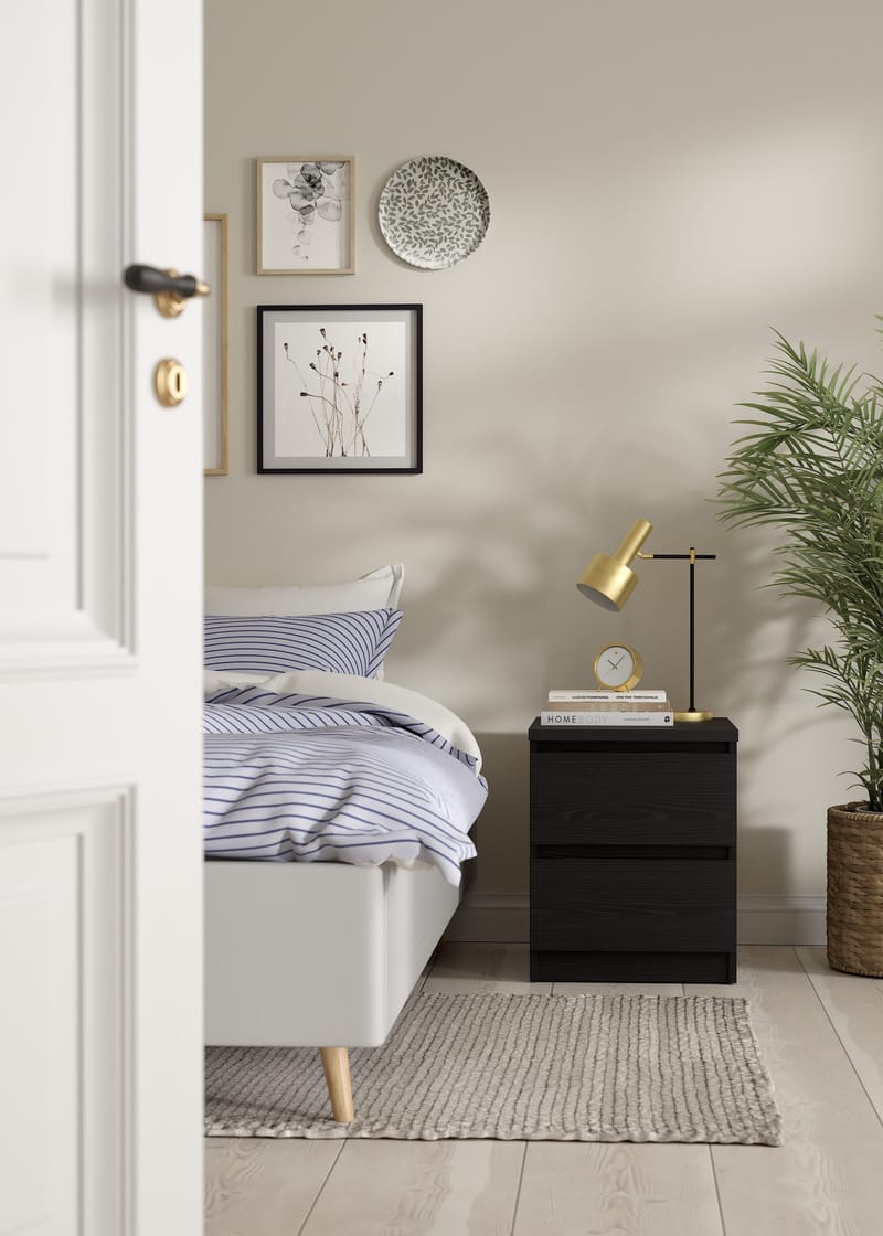 Salomns Nattbord med 2 skuffer 40x50x50 cm - Møbler - Bord - Avlastningsbord - Sengebord & nattbord