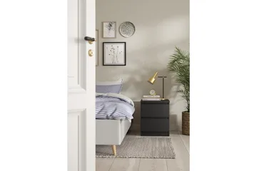 Salomns Rektangulært Nattbord 40,4 cm i Malt Tre med Skuffer - Kullgrå - Møbler - Bord - Avlastningsbord - Sengebord & nattbord