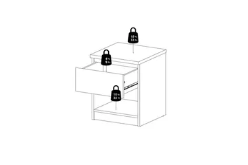 Salomns Sengebord 40,4 cm - Hvit - Møbler - Bord - Avlastningsbord - Sengebord & nattbord