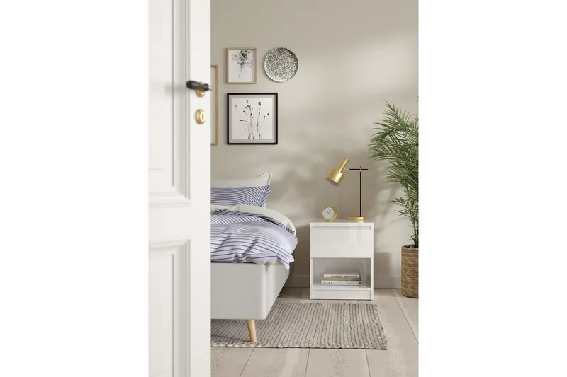 Salomns Sengebord 40,4 cm - Hvit - Møbler - Bord - Avlastningsbord - Sengebord & nattbord