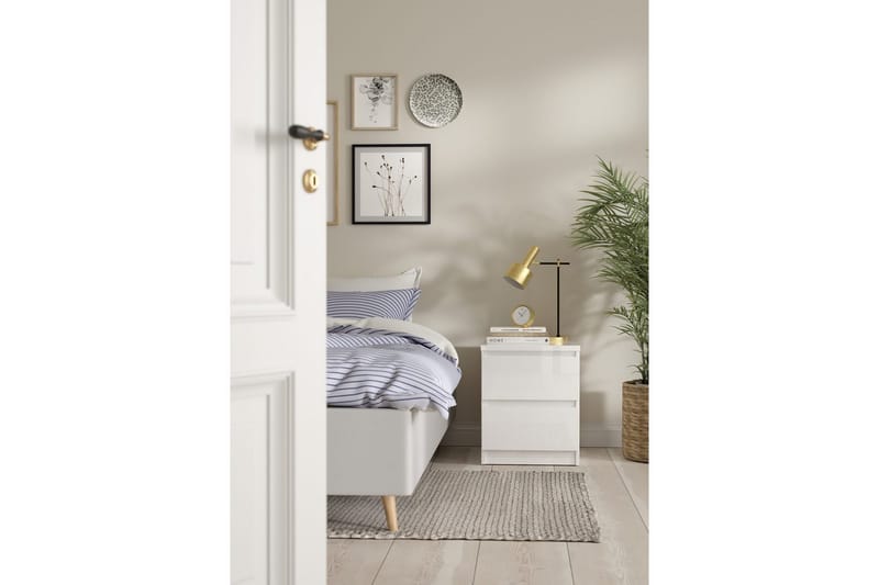 Salomns Sengebord 40,4 cm - Hvit - Møbler - Bord - Avlastningsbord - Sengebord & nattbord