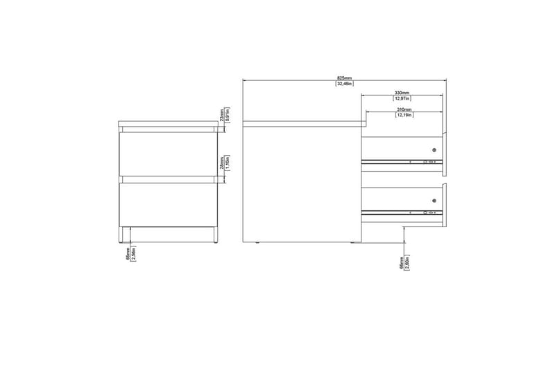 Salomns Sengebord 40,4 cm - Hvit - Møbler - Bord - Avlastningsbord - Sengebord & nattbord