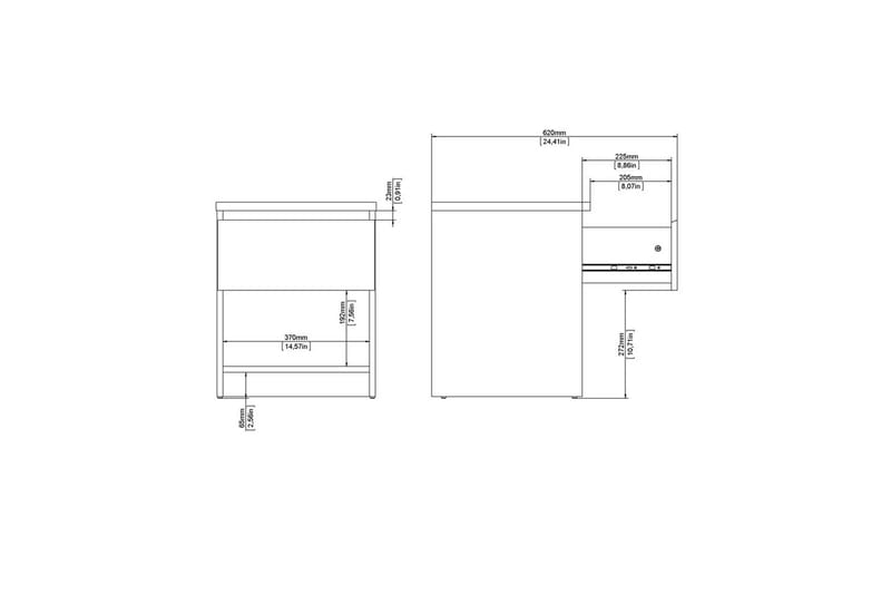 Salomns Sengebord 40,4 cm - Hvit - Møbler - Bord - Avlastningsbord - Sengebord & nattbord