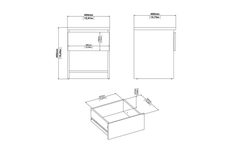 Salomns Sengebord 40,4 cm - Svart - Møbler - Bord - Avlastningsbord - Sengebord & nattbord