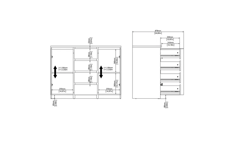 Salomns Skjenk 120,8 cm - Hvit - Oppbevaring - Oppbevaringsmøbler - Sideboard & skjenker