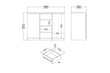Salomns Skjenk 120,8 cm - Svart - Oppbevaring - Oppbevaringsmøbler - Sideboard & skjenker