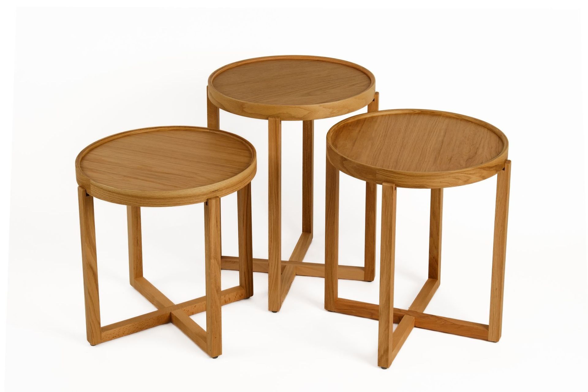 Sammenleggbart bordsett (3 deler) Wallxpert Milas (45 x 55 x 45 cm) Eik - Eik