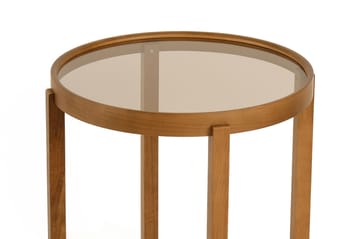 Sammenleggbart bordsett (3 deler) Wallxpert Milas (45 x 55 x 45 cm) Transparent valnøtt - Transparent valnøtt - Møbler - Bord - Avlastningsbord - Settbord