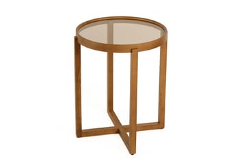 Sammenleggbart bordsett (3 deler) Wallxpert Milas (45 x 55 x 45 cm) Transparent valnøtt - Transparent valnøtt - Møbler - Bord - Avlastningsbord - Settbord
