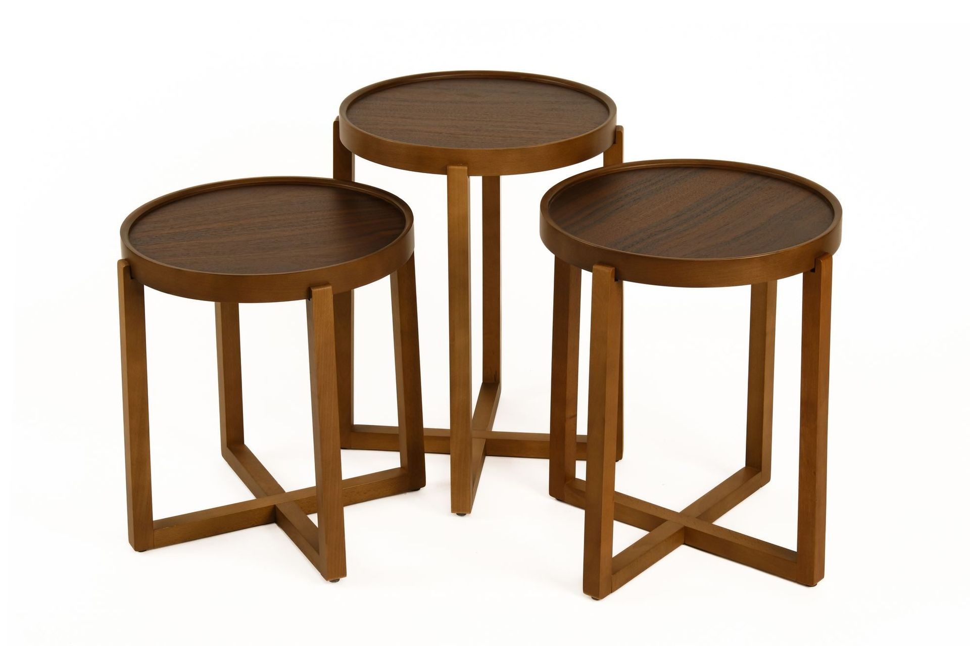 Sammenleggbart bordsett (3 deler) Wallxpert Milas (45 x 55 x 45 cm) Valnøtt - Valnøtt