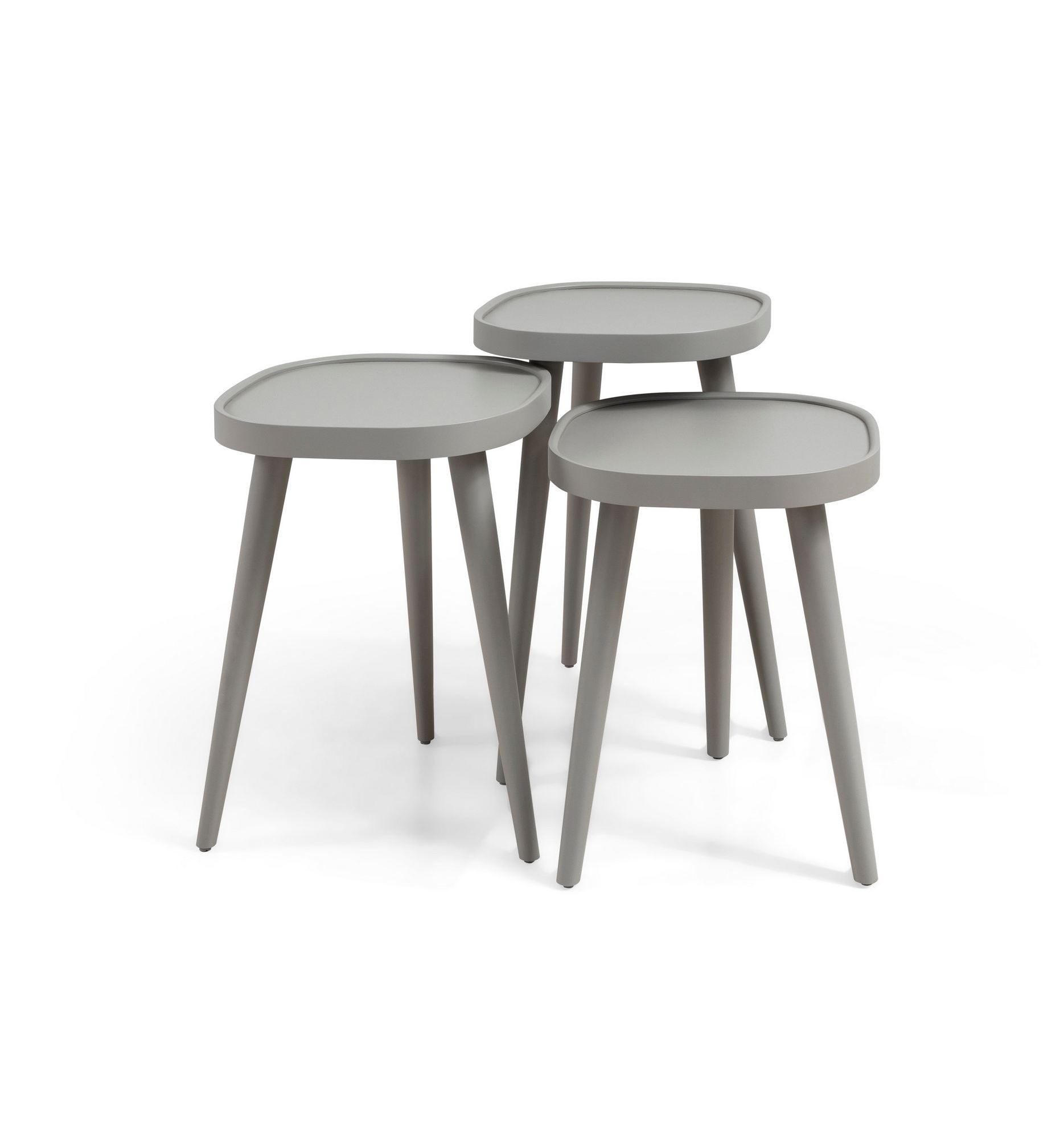 Sammenleggbart bordsett (3 deler) Wallxpert Polen Kare (42 x 63 x 42 cm) Grå - Grå