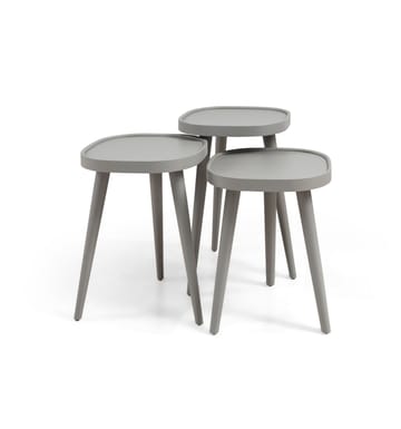 Sammenleggbart bordsett (3 deler) Wallxpert Polen Kare (42 x 63 x 42 cm) Grå - Grå - Møbler - Bord - Avlastningsbord - Settbord