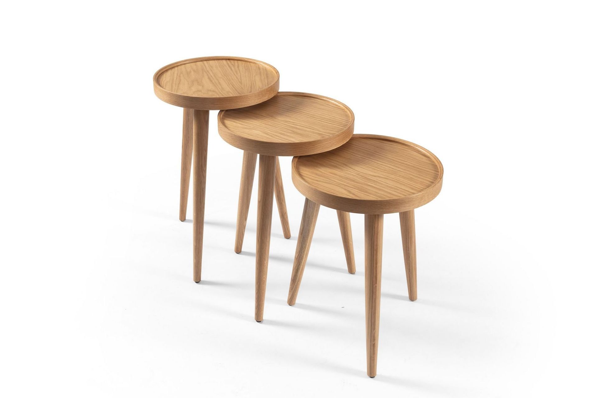 Sammenleggbart bordsett (3 deler) Wallxpert Polen (40 x 63 x 40 cm) Eik - Eik