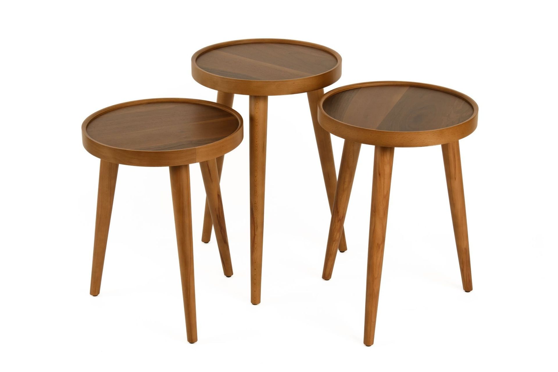 Sammenleggbart bordsett (3 deler) Wallxpert Polen (40 x 63 x 40 cm) Valnøtt - Valnøtt