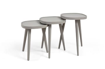 Sammenleggbart bordsett (3 deler) Wallxpert Polen Kare (42 x 63 x 42 cm) Grå - Grå - Møbler - Bord - Avlastningsbord - Settbord