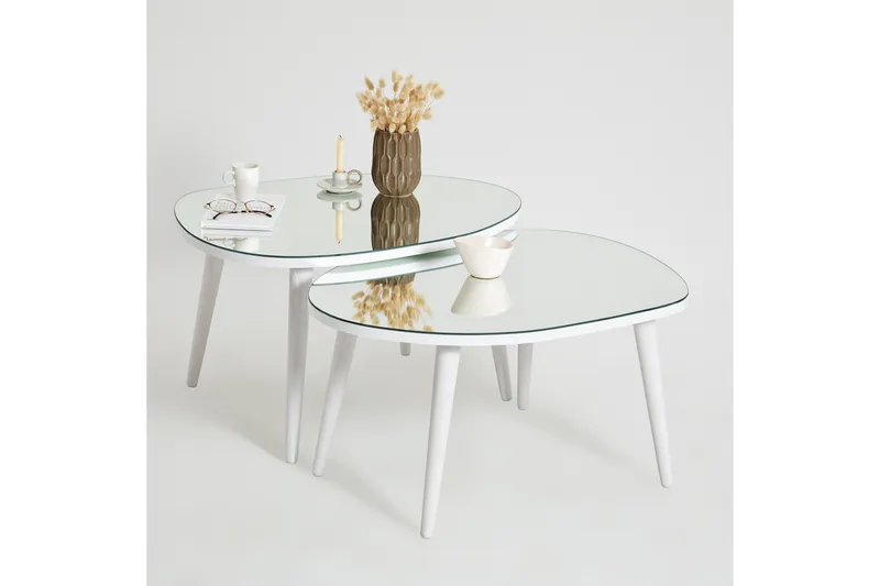 Samtens Settbord - Hvit - Møbler - Bord - Avlastningsbord - Settbord