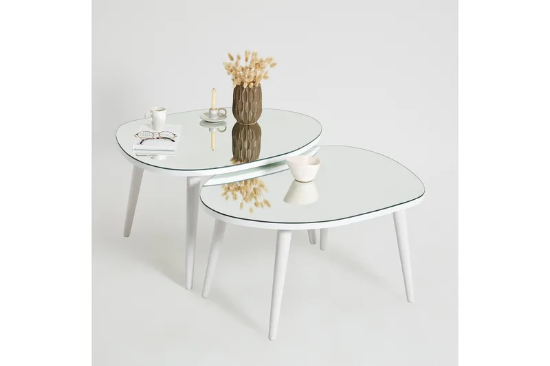 Samtens Settbord - Hvit - Møbler - Bord - Avlastningsbord - Settbord