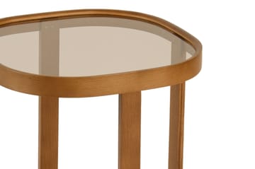 Satsbord (2 deler) Wallxpert Hisar (50 x 58 x 50 cm) Valnøtt transparent - Valnøtt - Møbler - Bord - Avlastningsbord - Settbord