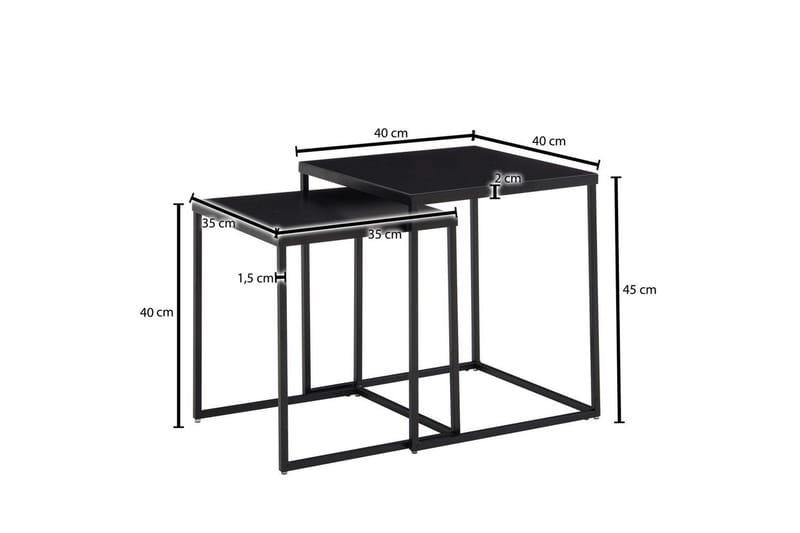 Satsbord Wohnling Svart - Møbler - Bord - Avlastningsbord - Settbord