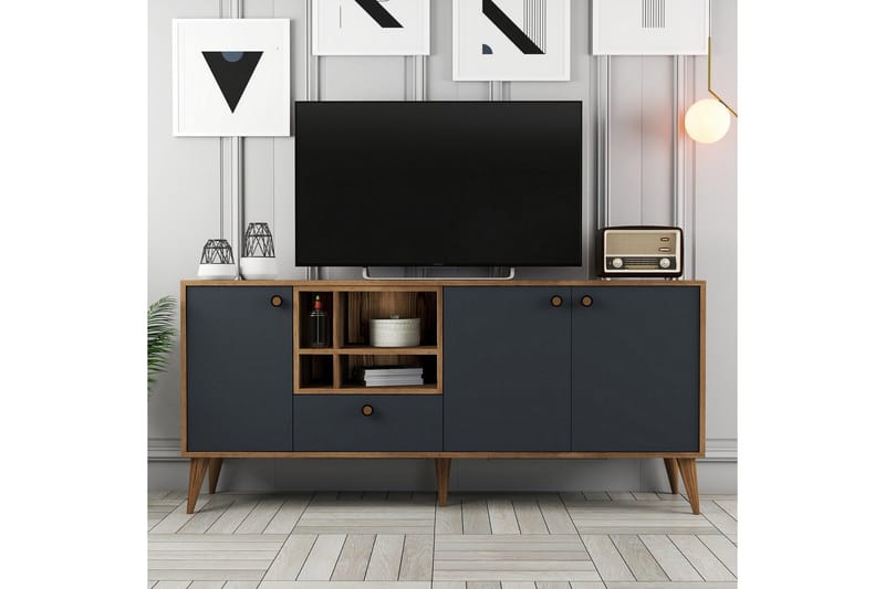 Scone Konsollbord 180 cm - Antrasitt/Valnøtt - Møbler - Bord - Avlastningsbord - Gangbord