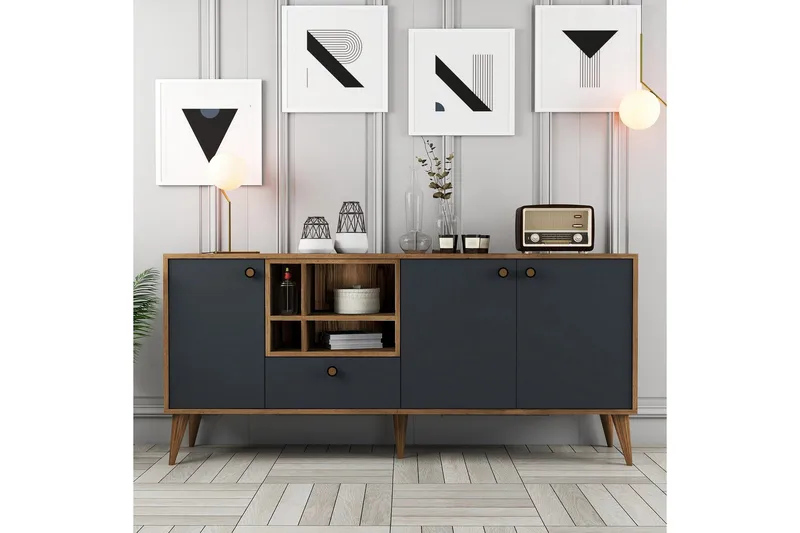 Scone Konsollbord 180 cm - Antrasitt/Valnøtt - Møbler - Bord - Avlastningsbord - Gangbord