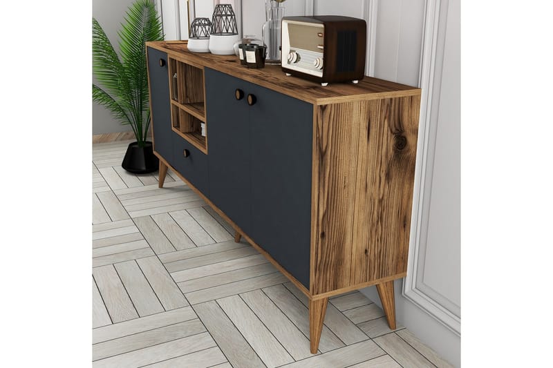 Scone Konsollbord 180 cm - Antrasitt/Valnøtt - Møbler - Bord - Avlastningsbord - Gangbord