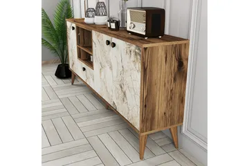 Scone Konsollbord 180 cm - Hvit marmor/Valnøtt - Møbler - Bord - Avlastningsbord - Gangbord