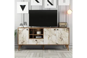 Scone Konsollbord 180 cm - Hvit marmor/Valnøtt - Møbler - Bord - Avlastningsbord - Gangbord