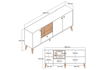 Scone Konsollbord 180 cm - Hvit - Møbler - Bord - Avlastningsbord - Gangbord