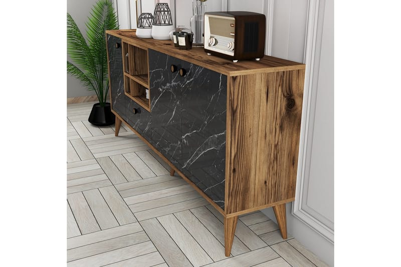 Scone Konsollbord 180 cm - Svart/Valnøtt - Møbler - Bord - Avlastningsbord - Gangbord