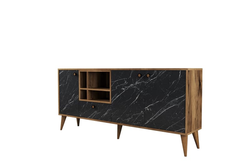 Scone Konsollbord 180 cm, Svart/Valnøtt