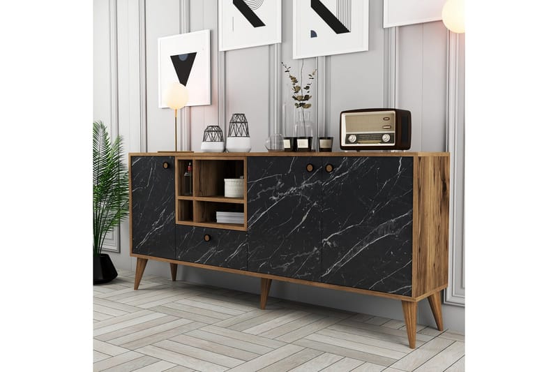 Scone Konsollbord 180 cm - Svart/Valnøtt - Møbler - Bord - Avlastningsbord - Gangbord