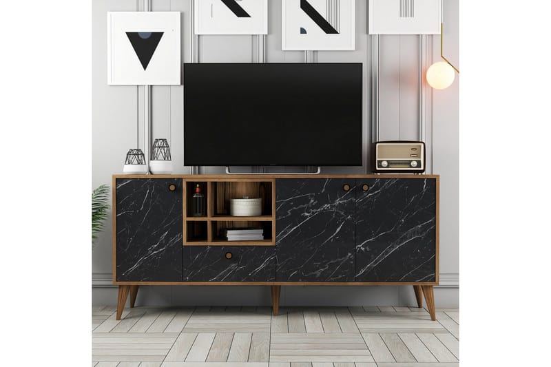 Scone Konsollbord 180 cm - Svart/Valnøtt - Møbler - Bord - Avlastningsbord - Gangbord