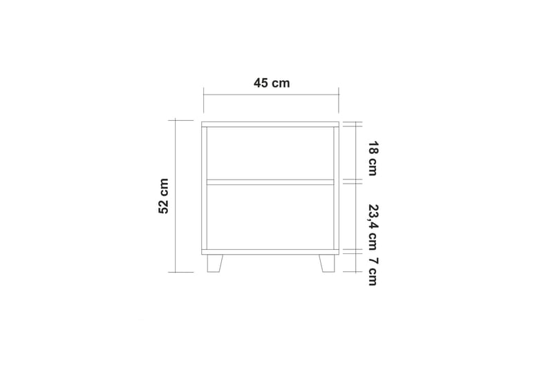 Leva Nattbord 45x40 cm Brun - Hanah Home - Møbler - Bord - Avlastningsbord - Sengebord & nattbord