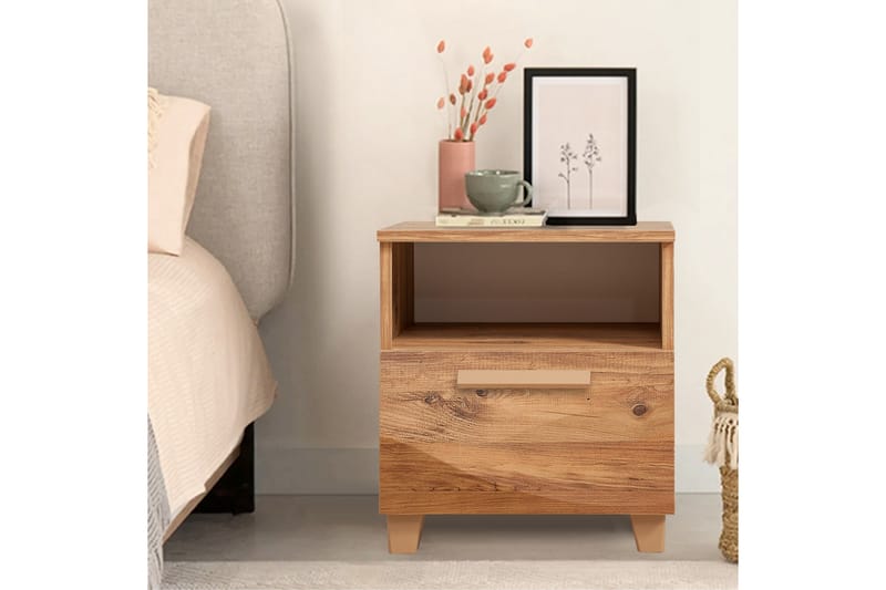 Leva Nattbord 45x40 cm Brun - Hanah Home - Møbler - Bord - Avlastningsbord - Sengebord & nattbord